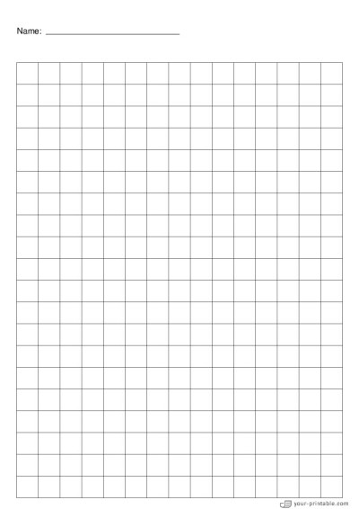 Grid Paper black 1/2 inch With Name Template