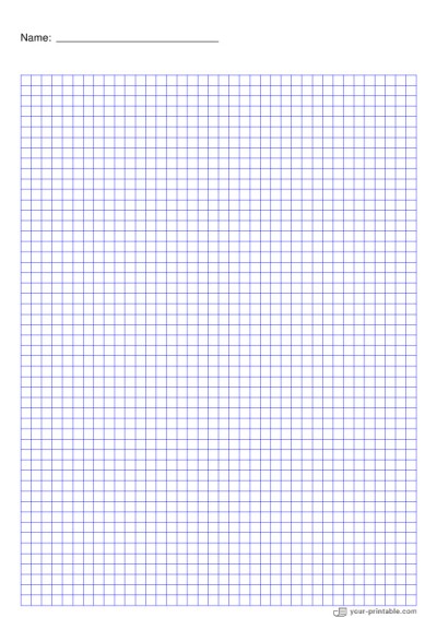 Grid Paper blue 5mm With Name Template