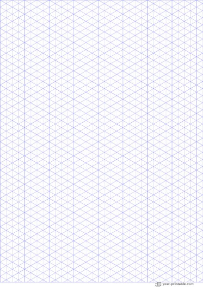 Isometric Graph Paper blue 1/4 inch Template