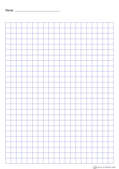 Large Grid Paper blue 3/8 inch With Name Template