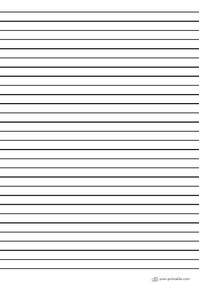 Papel rayado para 3er grado Negro 3/8 pulgadas para niños Plantilla