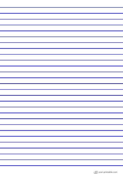 Lined Paper for first grade Blue 10 mm Template