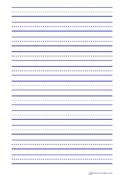 Lined Paper for Kindergarten Blue 15 mm Template