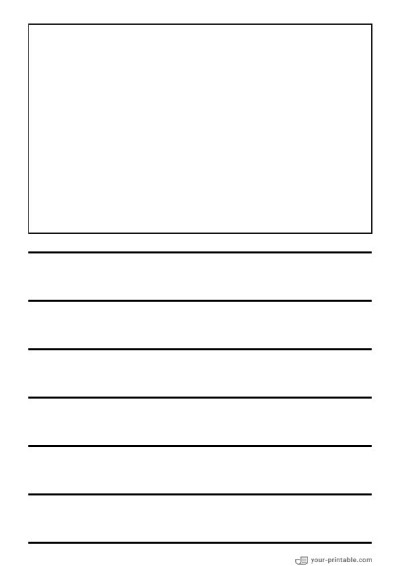 Papel forrado para preescolar negro de 1 pulgada con caja de imagen para niños Plantilla