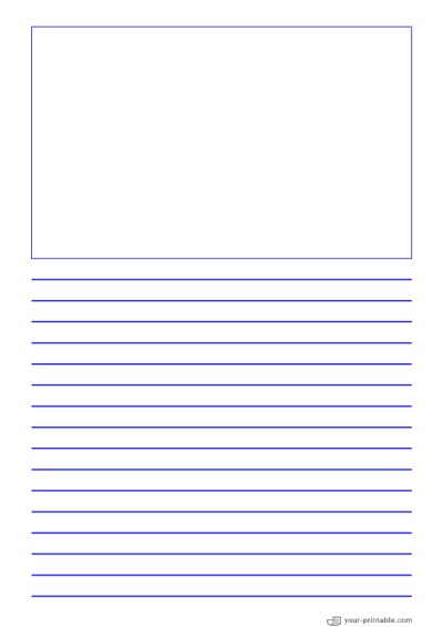 Lined Paper for Pre School Blue 10mm With Picture Box for kids | your ...