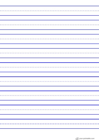 Lined Paper for Pre School Blue 20mm With Dashed Line Template