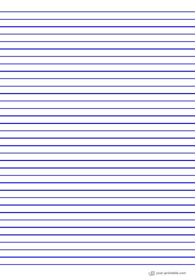Lined Paper for Pre School Blue 8mm Template