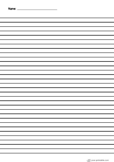 Liniertes Papier für den Kindergarten mit Namen Schwarz 8mm für Kinder Vorlage