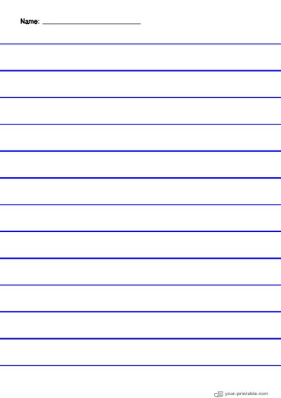 Liniertes Papier für Vorschule mit Namen Blau 20mm für Kinder Vorlage