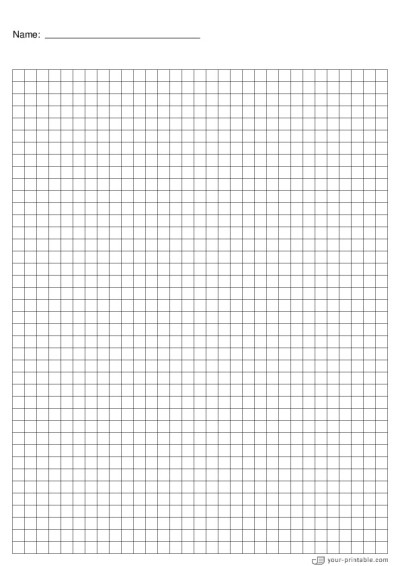 Math Grid Paper black 1/4 inch With Name Template