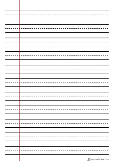 Primary Lined Paper Black 15 mm With Margin Template