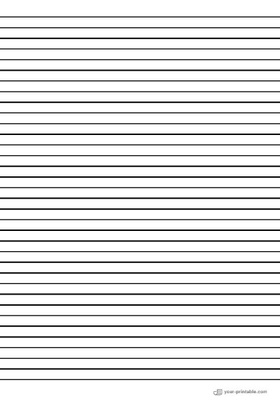 Vertical Lined Paper for Pre School Black 8mm Template
