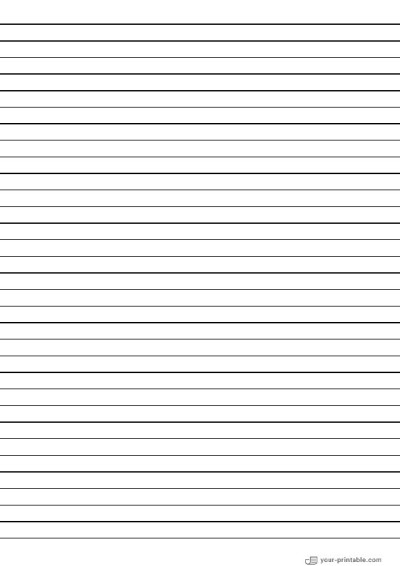 Wide Ruled Lined Paper Black 8.7 mm Template