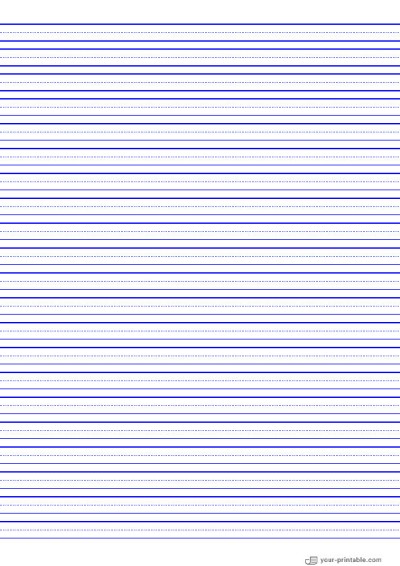 Wide Ruled Lined Paper Blue 8.7 mm With Dotted Line Template
