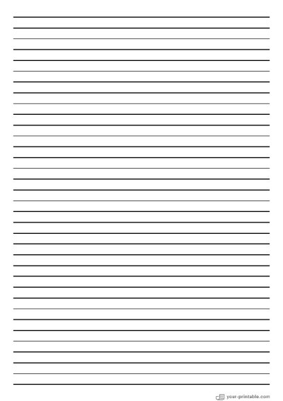 Wide Ruled Notebook Paper Black 8 mm Template