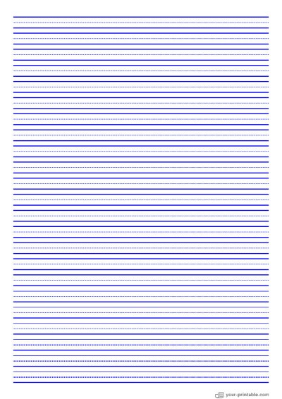 Papel de libreta de rayas anchas azul 8 mm con línea punteada Plantilla